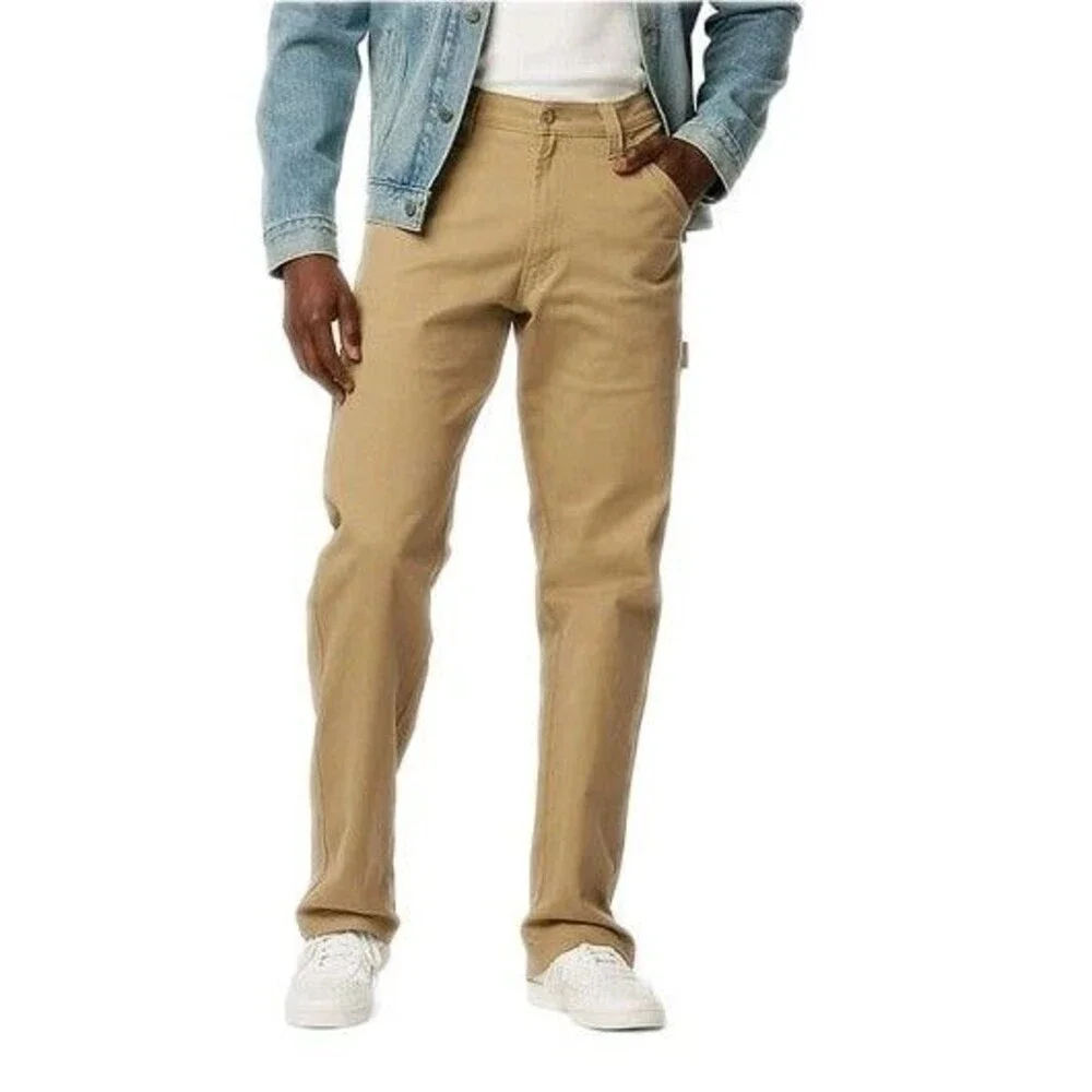 Levi Strauss Signature 44x30 Men's Cotton Carpenter Jeans American Khaki Relaxed